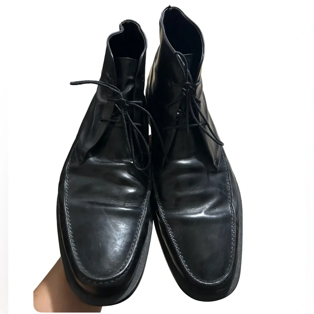 Men’s Gucci Black Leather Boots Sz 11D - Picture 2 of 6